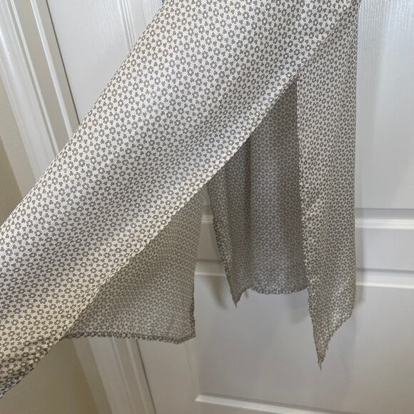 Johnny Was Biya Kaftan Style Dress Gray White Print Silk Embroidered Oversize S - Picture 5 of 9